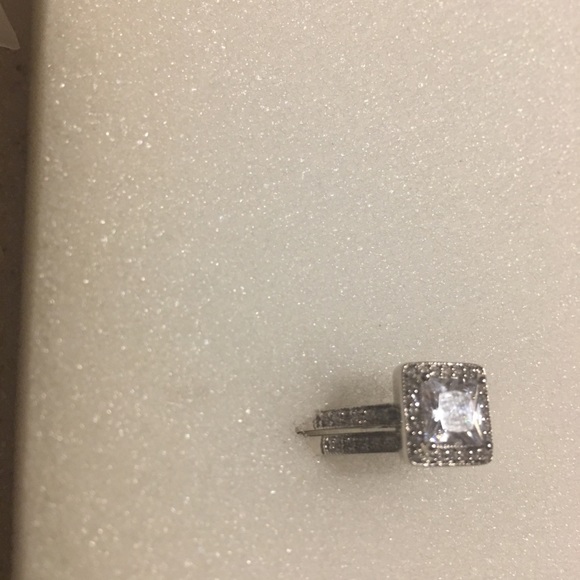 Princess cut SS CZ Bridal Set - Sz 7 - Picture 6 of 7